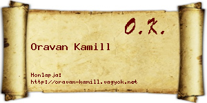 Oravan Kamill névjegykártya